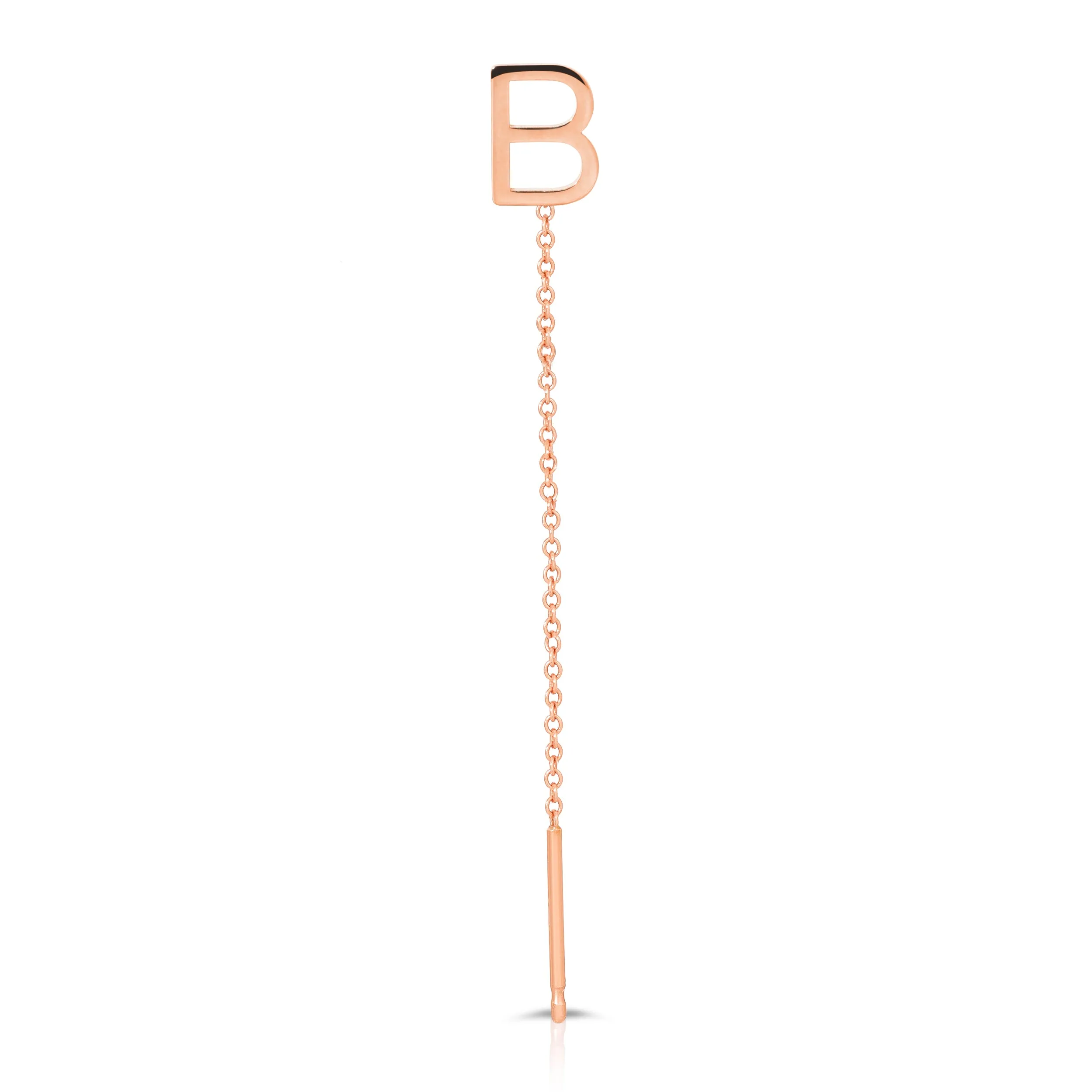 14K Gold Letter Threader Earring
