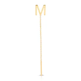 14K Gold Letter Threader Earring
