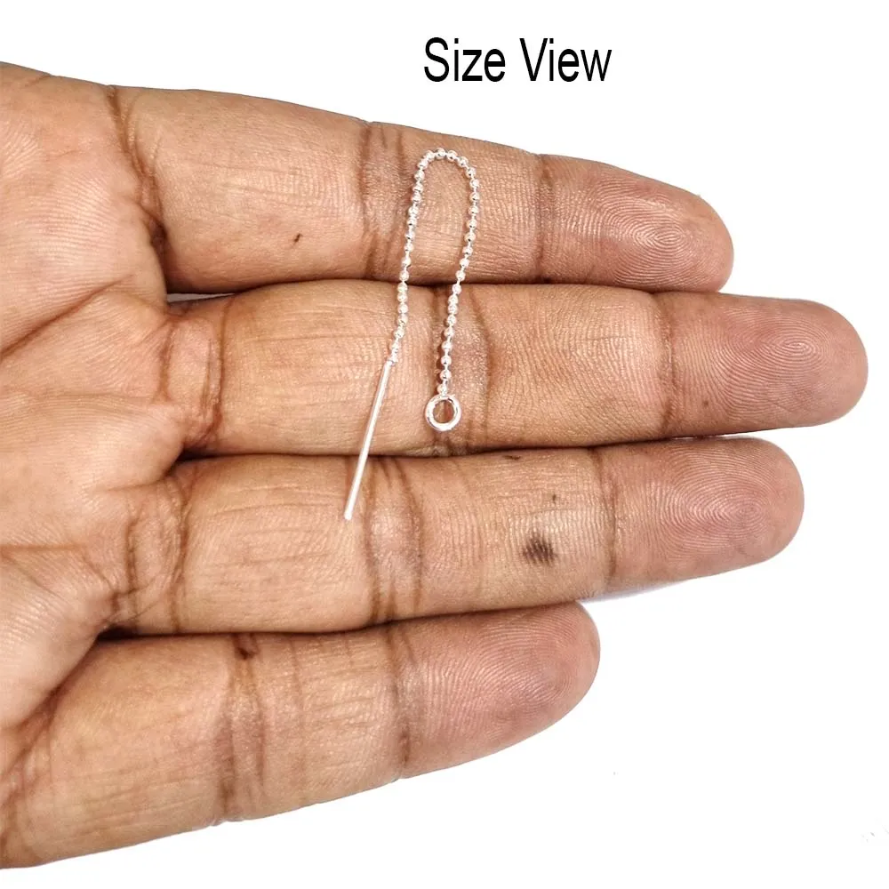 5 Pairs (10 Pcs)  Chain Threader Earrings Earring making Findings Silver plated Anti Tarnish