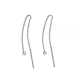 5 Pairs (10 Pcs)  Chain Threader Earrings Earring making Findings Silver plated Anti Tarnish