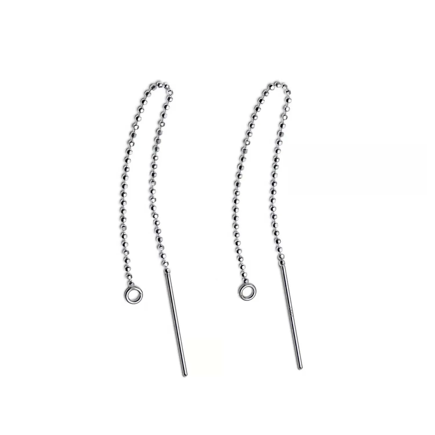 5 Pairs (10 Pcs)  Chain Threader Earrings Earring making Findings Silver plated Anti Tarnish
