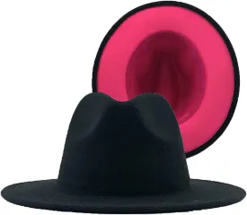 60CM Womens Fedora Hat Men Fashion Black Jazz Hat Winter Spring Woolen Blend Cap Outdoor Casual Hat
