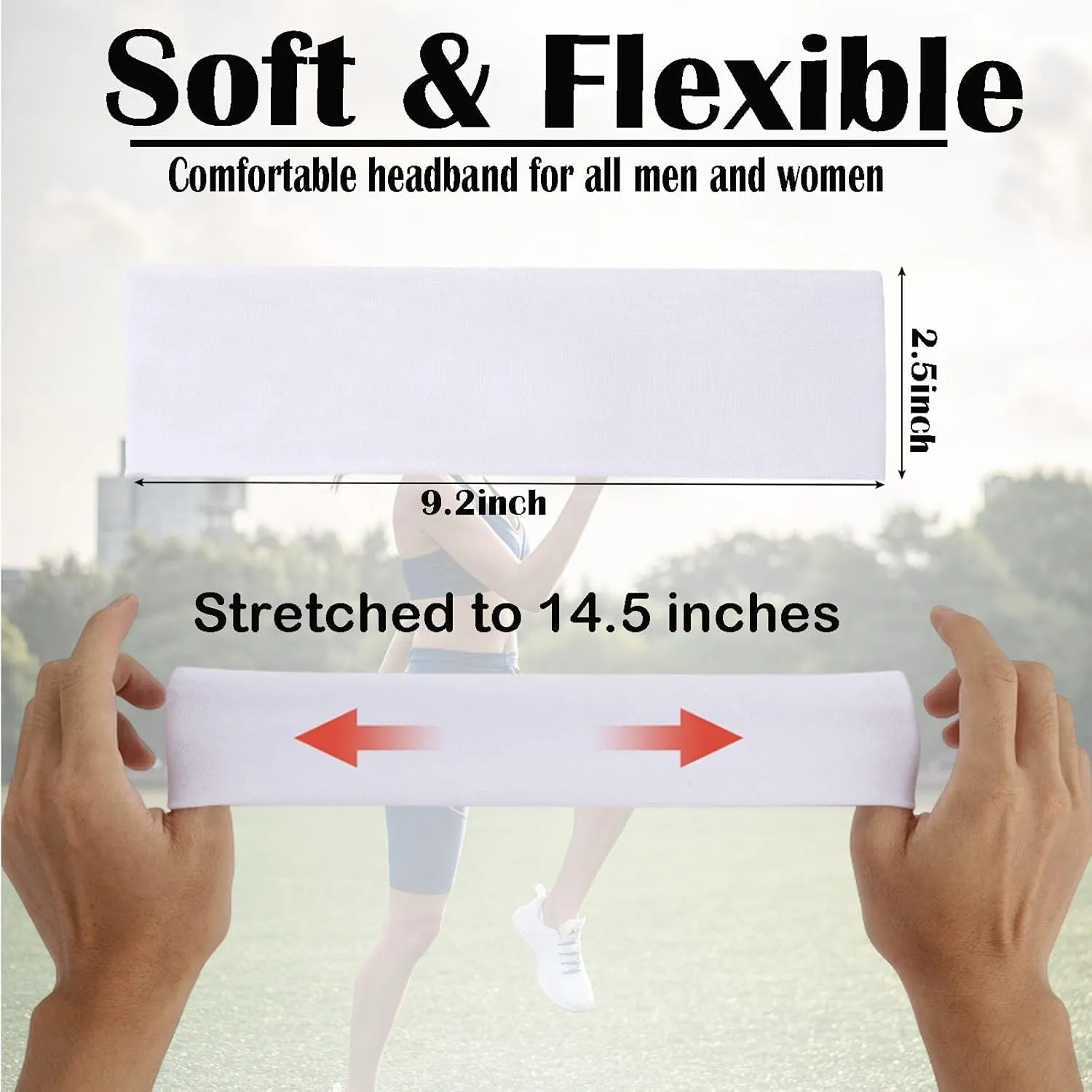 8 Pcs Headbands for Women Fashion Sports Workout Non-Slip Headbands for Women's Hair, Soft Cotton Cloth Stretchy Thick Hairbands for Women for Yoga Running