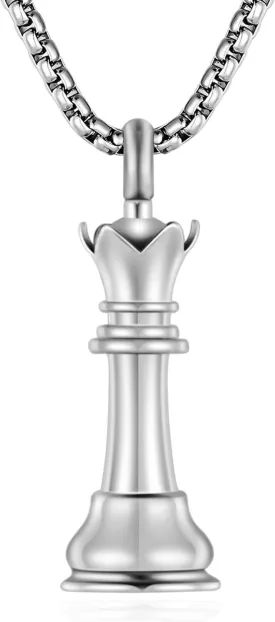 abooxiu Urn Necklaces for Ashes Chess Cremation Necklace Keepsakes Necklace Jewelry for Ashes of Loved Ones Cremation Jewelry Pendant for Men Women