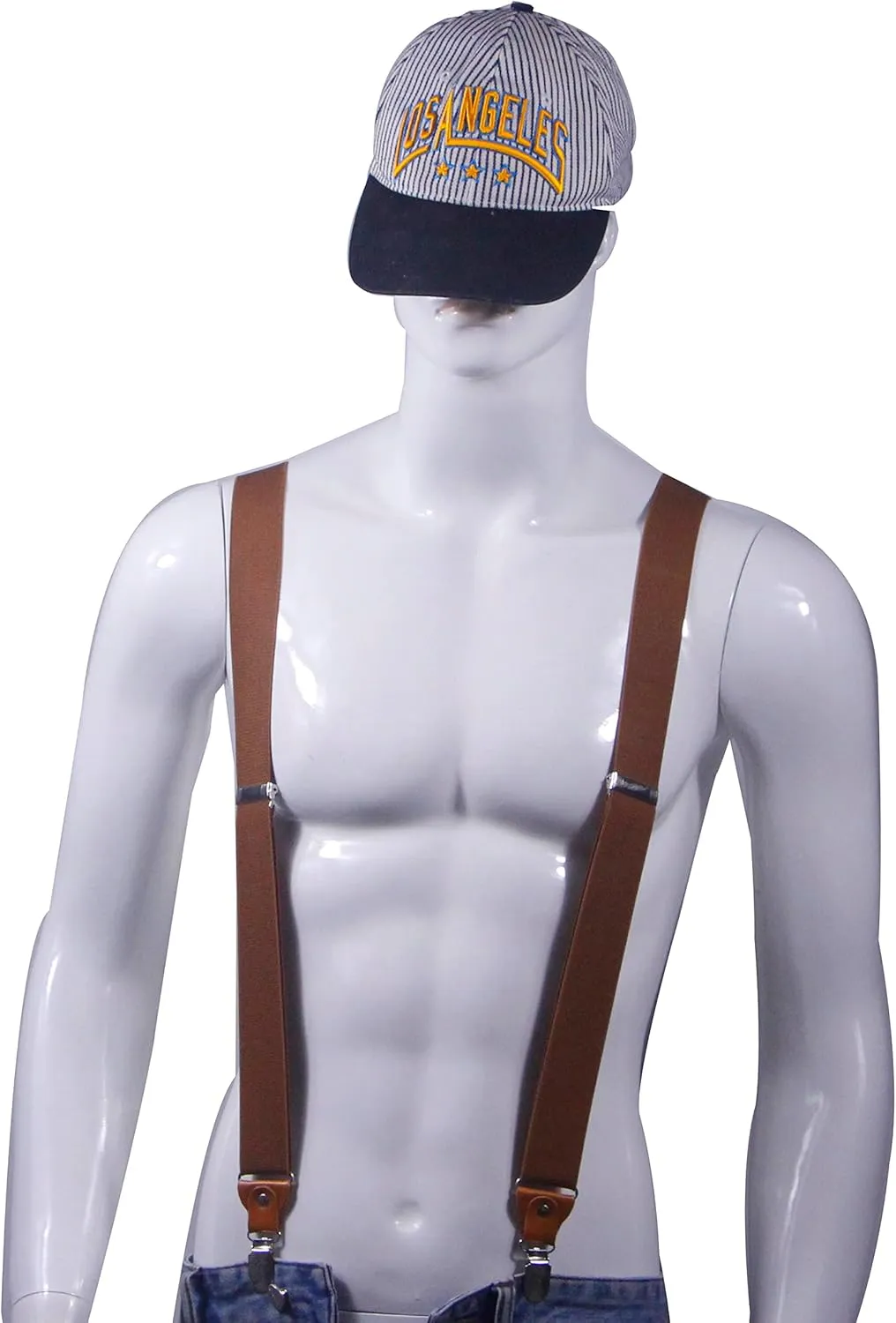 Adjustable Elastic X Back Style Suspenders for Men's and Women's With Strong Metal Clips