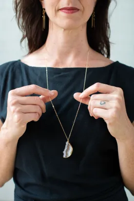 Amethyst Half Moon Necklace