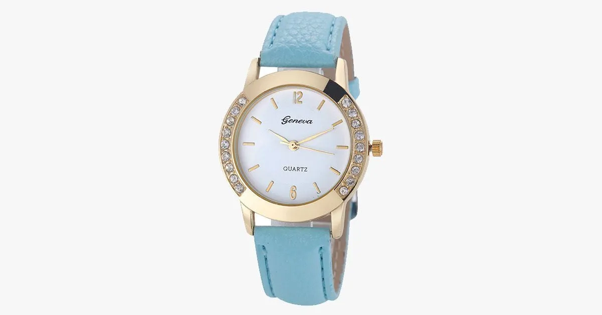 Analog Leather Quartz Watch