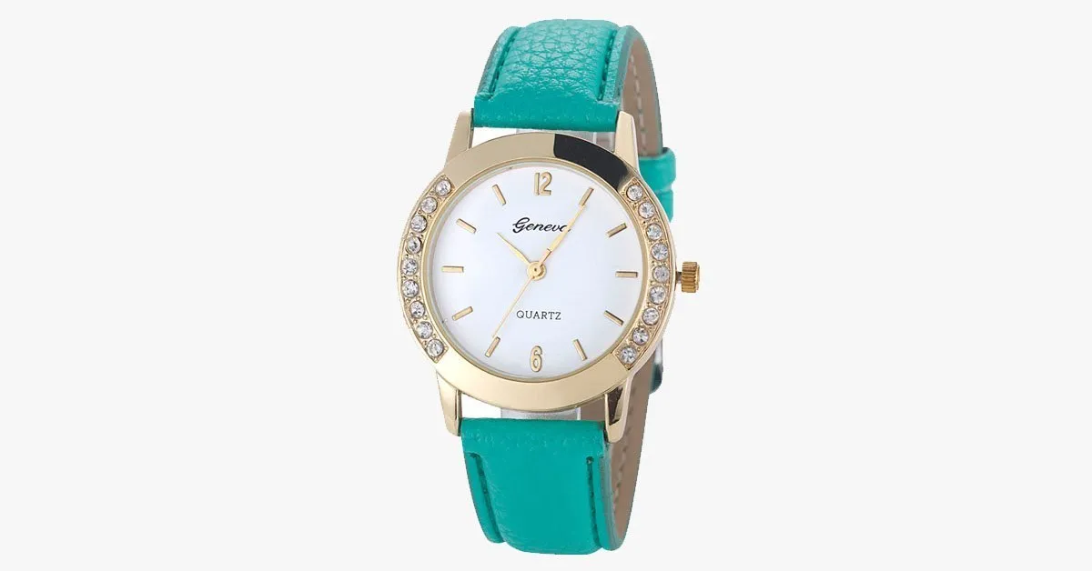 Analog Leather Quartz Watch