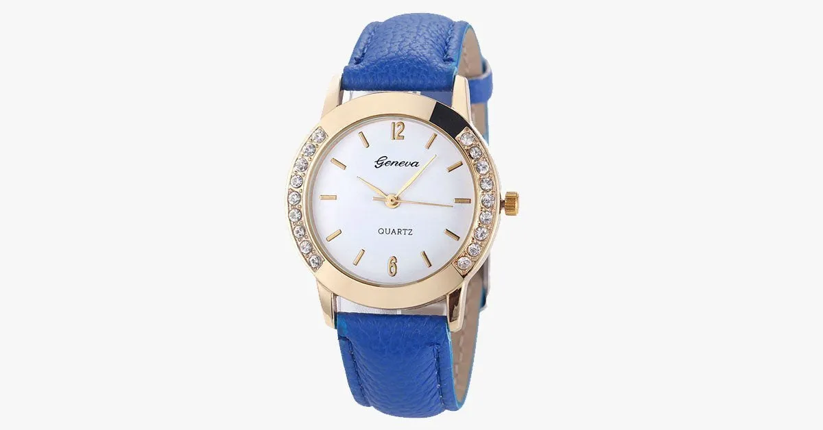 Analog Leather Quartz Watch