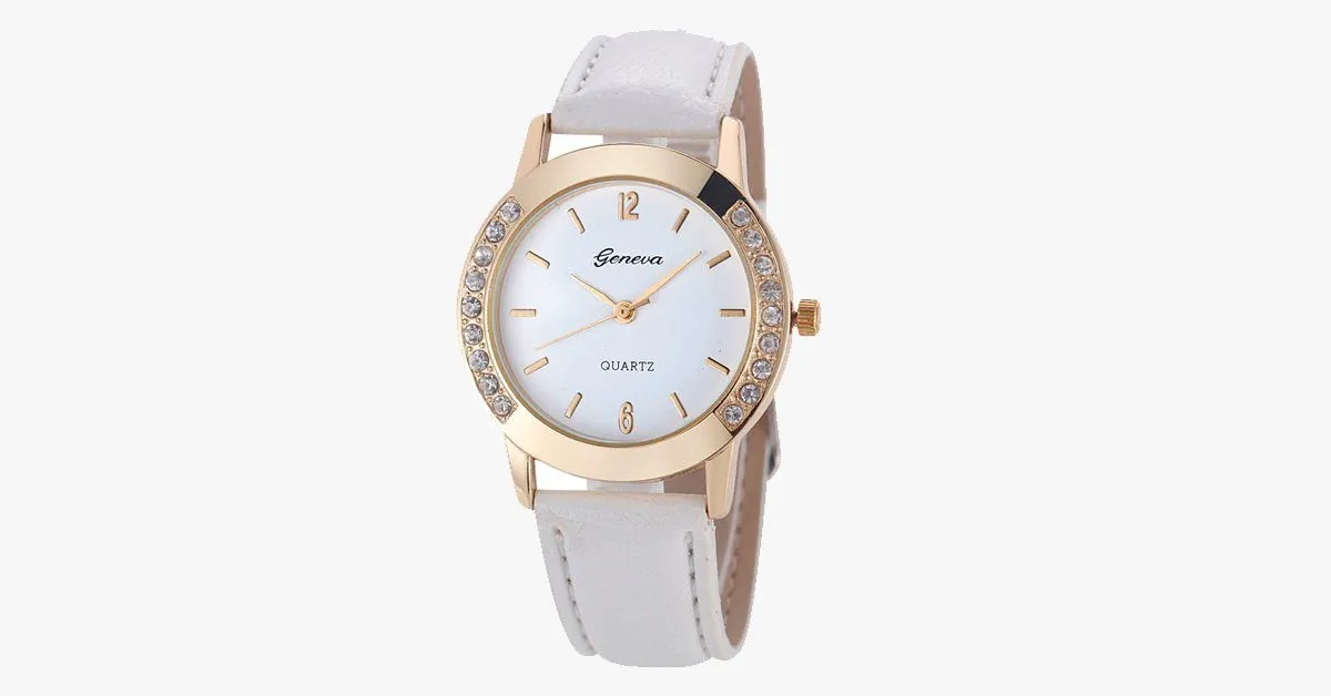 Analog Leather Quartz Watch
