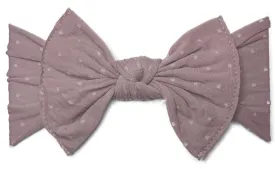 Baby Bling Mauve Dot Patterned Knot Headband