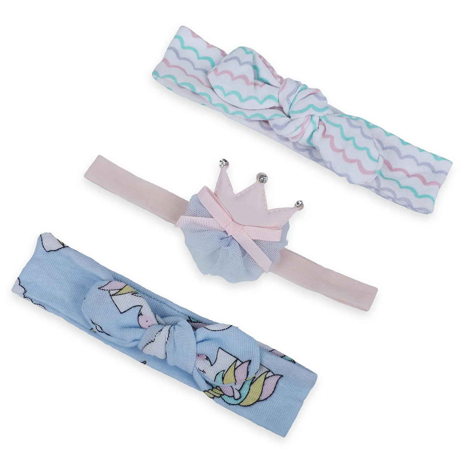 Baby Moo Unicorn Bow Headband Set of 3 - Multicolour