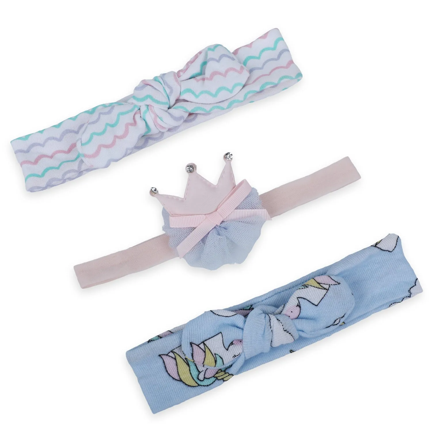 Baby Moo Unicorn Bow Headband Set of 3 - Multicolour