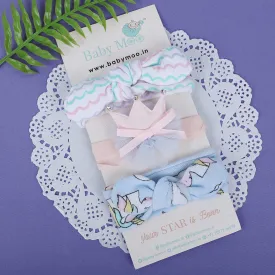 Baby Moo Unicorn Bow Headband Set of 3 - Multicolour