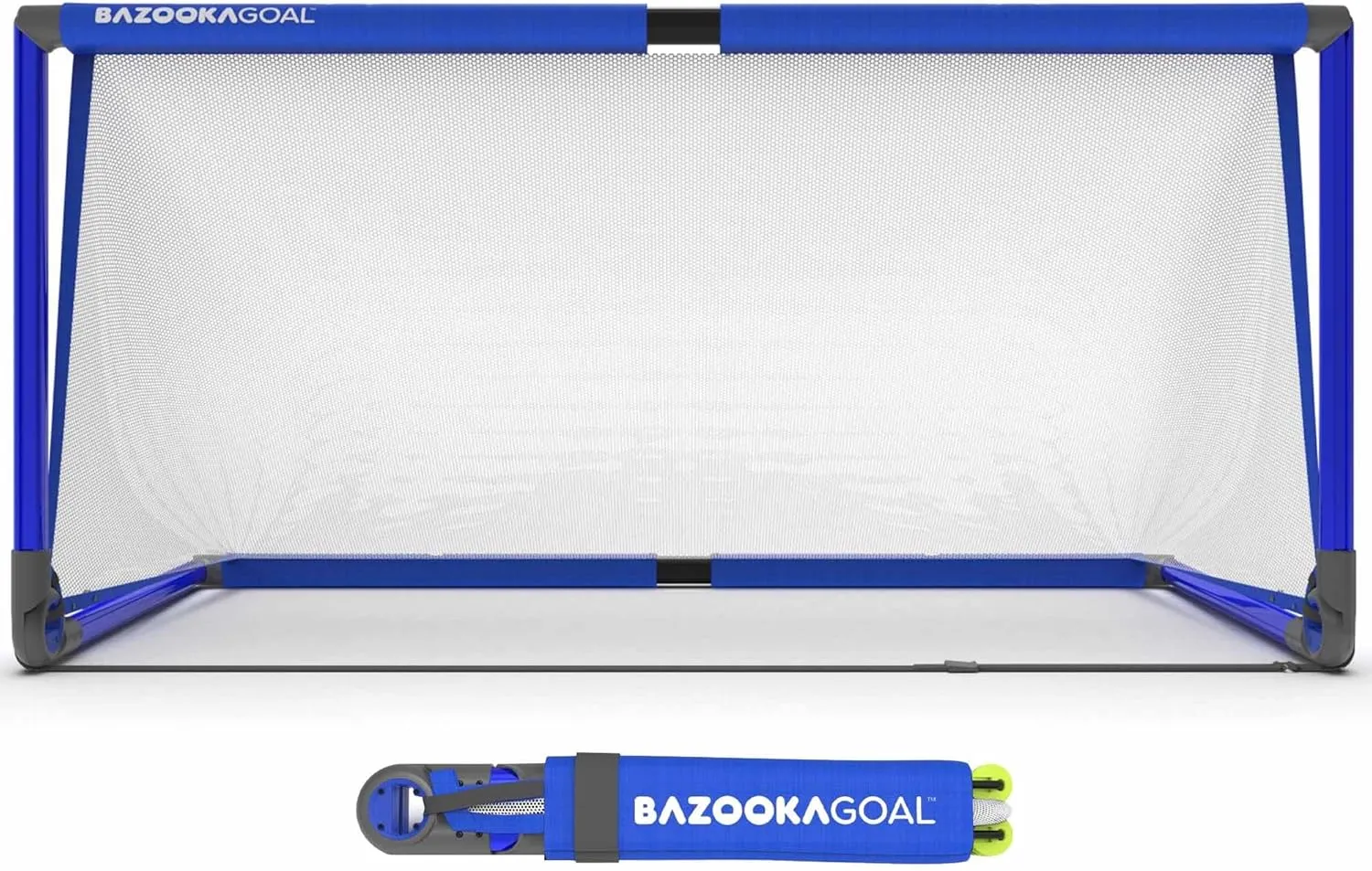BazookaGoal Original Solid Frame Pop Up Goal - Folding Mini Soccer Goal for Kids and Adults - Portable Goal Post - Easy to Set-up & Steady