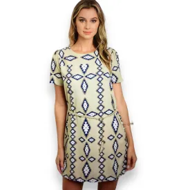 Boho Tribal Short Sleeve Mini Dress