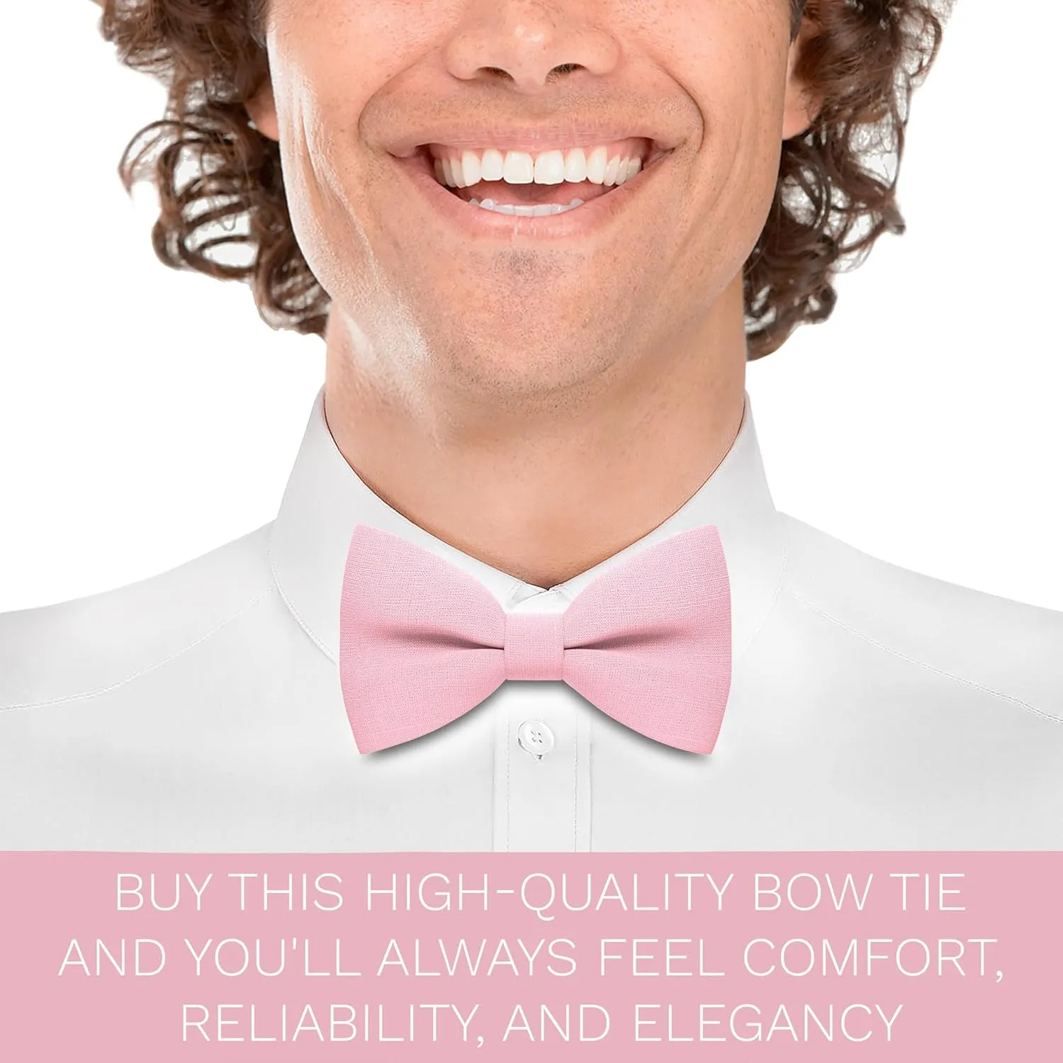 Bow Tie House Linen Classic Pre-Tied Bow Tie Formal Solid Tuxedo