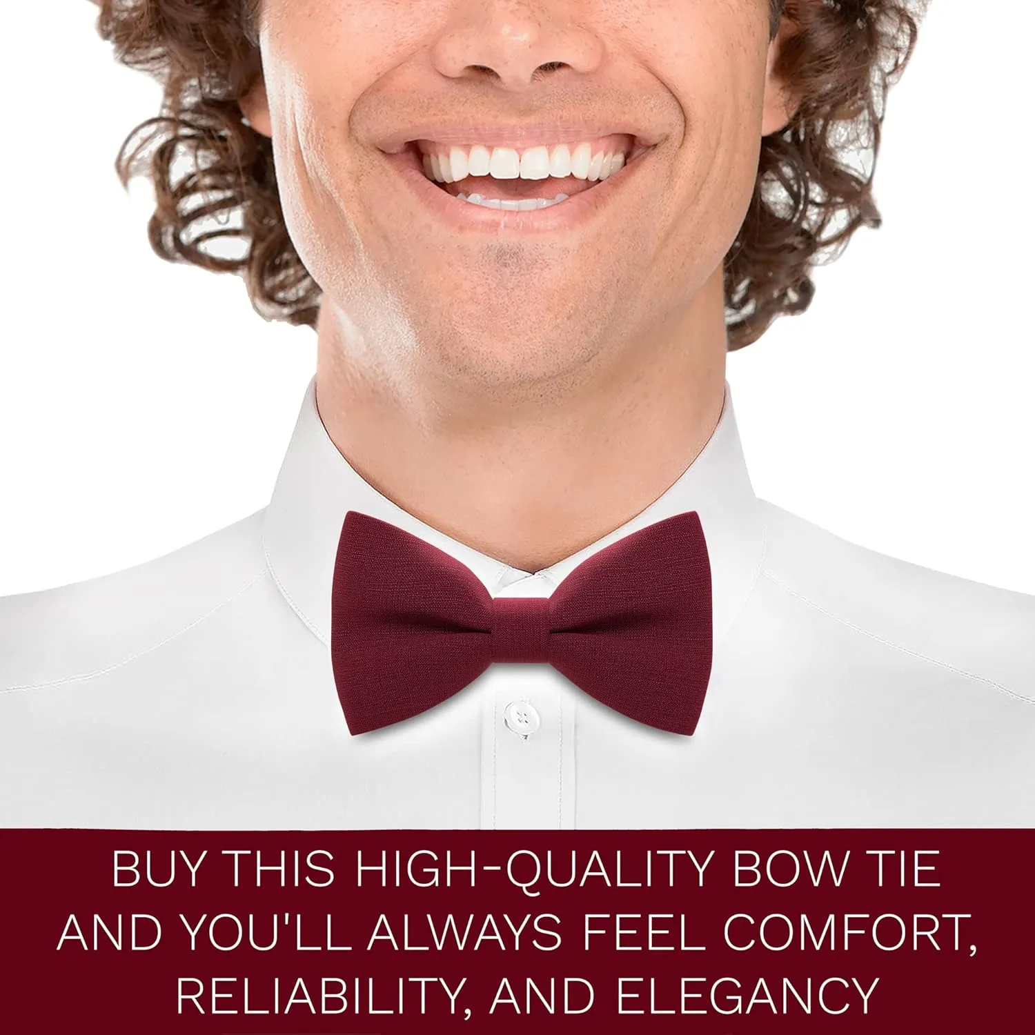 Bow Tie House Linen Classic Pre-Tied Bow Tie Formal Solid Tuxedo