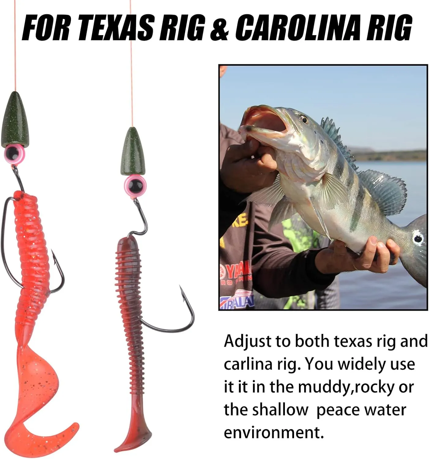 Bullet Fishing Weights Sinkers, 30pcs Worm Weights Fishing Sinkers for Bass Fishing Carolina Rig Texas Rig Slip Sinkers Sliding Fishing Weights Saltwater Freshwater