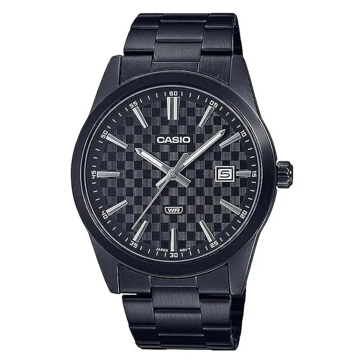 Casio Men's Black Dial Black Band Analog Japan Quartz Watch - MTP-VD03B-1AUDF