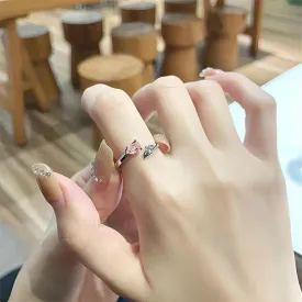 Charming Rose Heart Open Ring