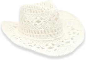 Cowgirl Hat,Straw Cowgirl Hat,Cowgirl Straw Hats for Women,for Beach, Travel and Outdoor,Designed to Fit 22.83 Inch Head