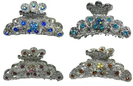 Crystal Metal Jaw Clip Silver Tone Hair Claw GL86480-HB5