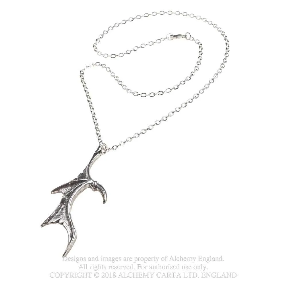 Darkling Heart Necklaces Alchemy Gothic Couples Matching Dragon Wing Pendants