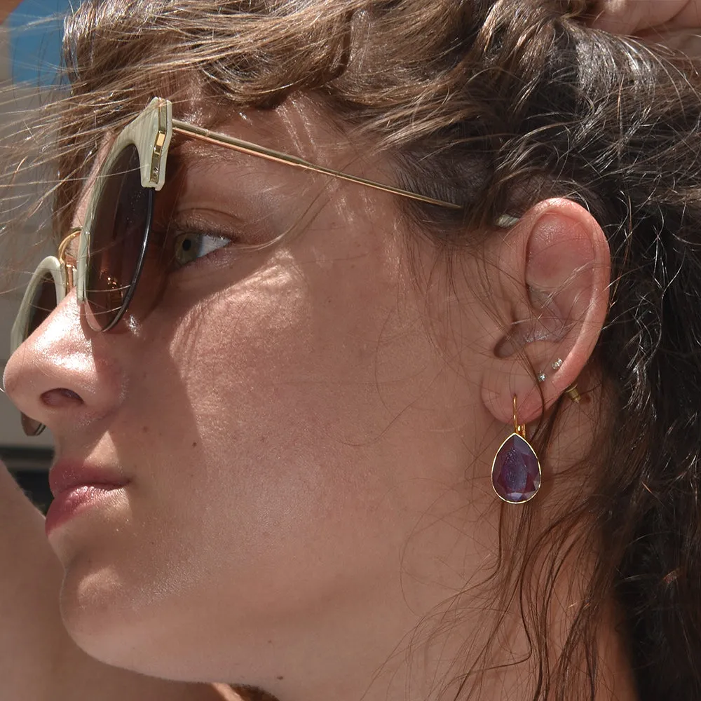 Date Night Earrings - Ruby Crystal Drop