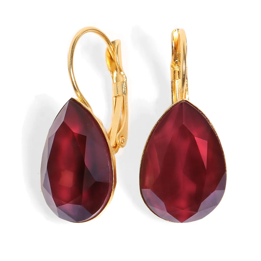 Date Night Earrings - Ruby Crystal Drop