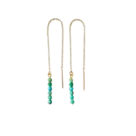 Delicate Gold Filled Authentic Turquoise Threader Earrings