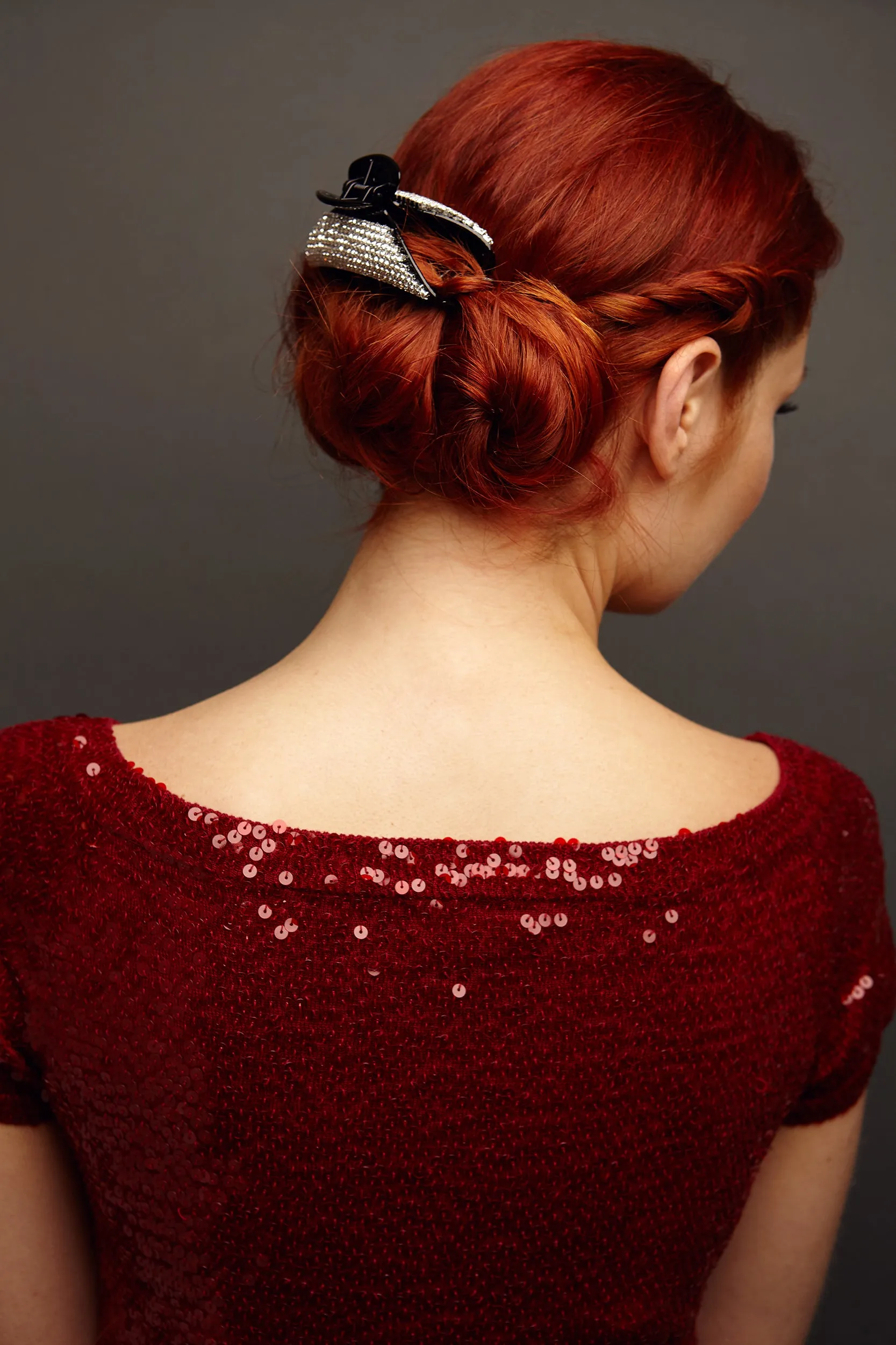 Diamante Hair Claw Clip Moon