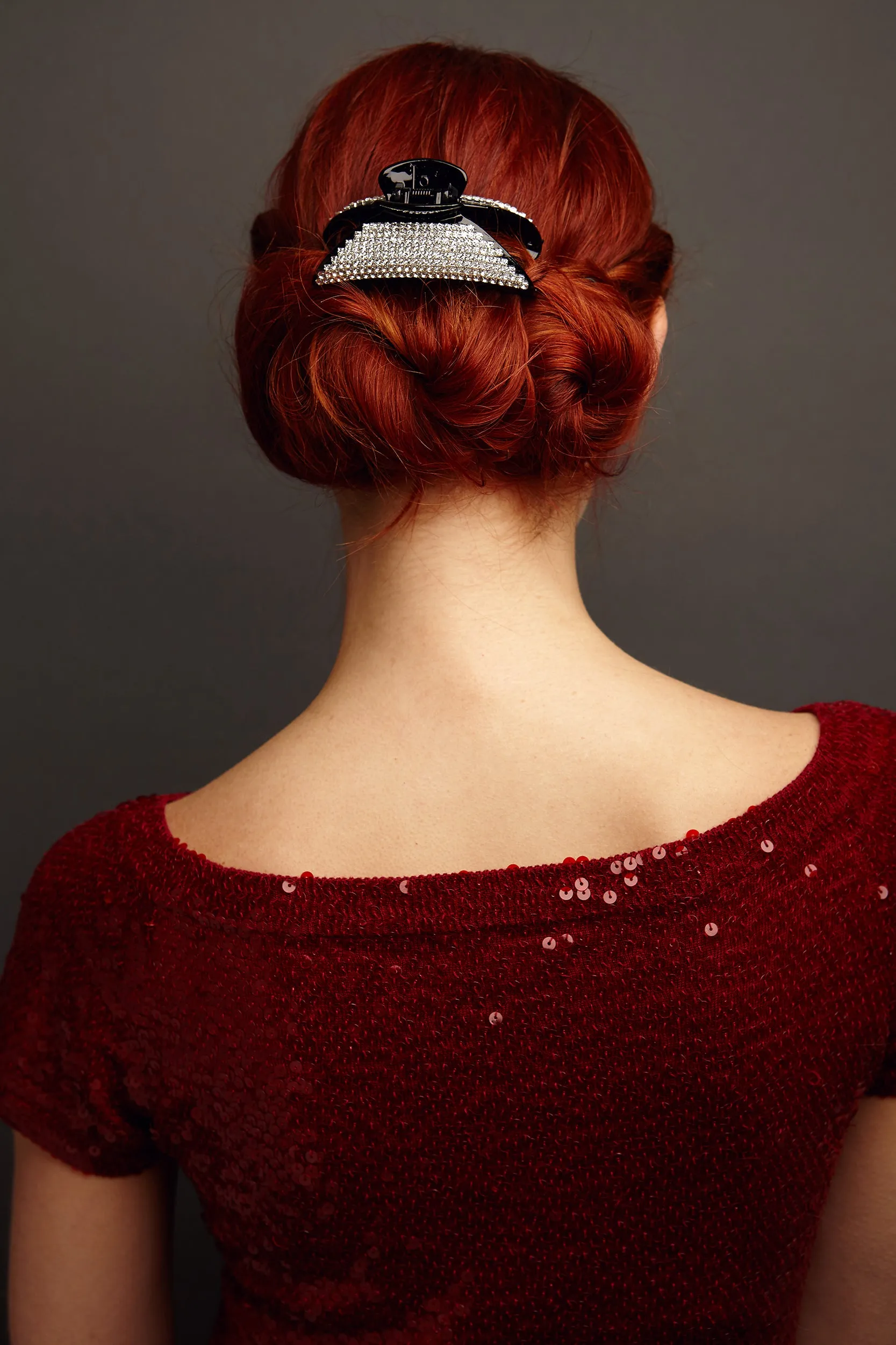 Diamante Hair Claw Clip Moon