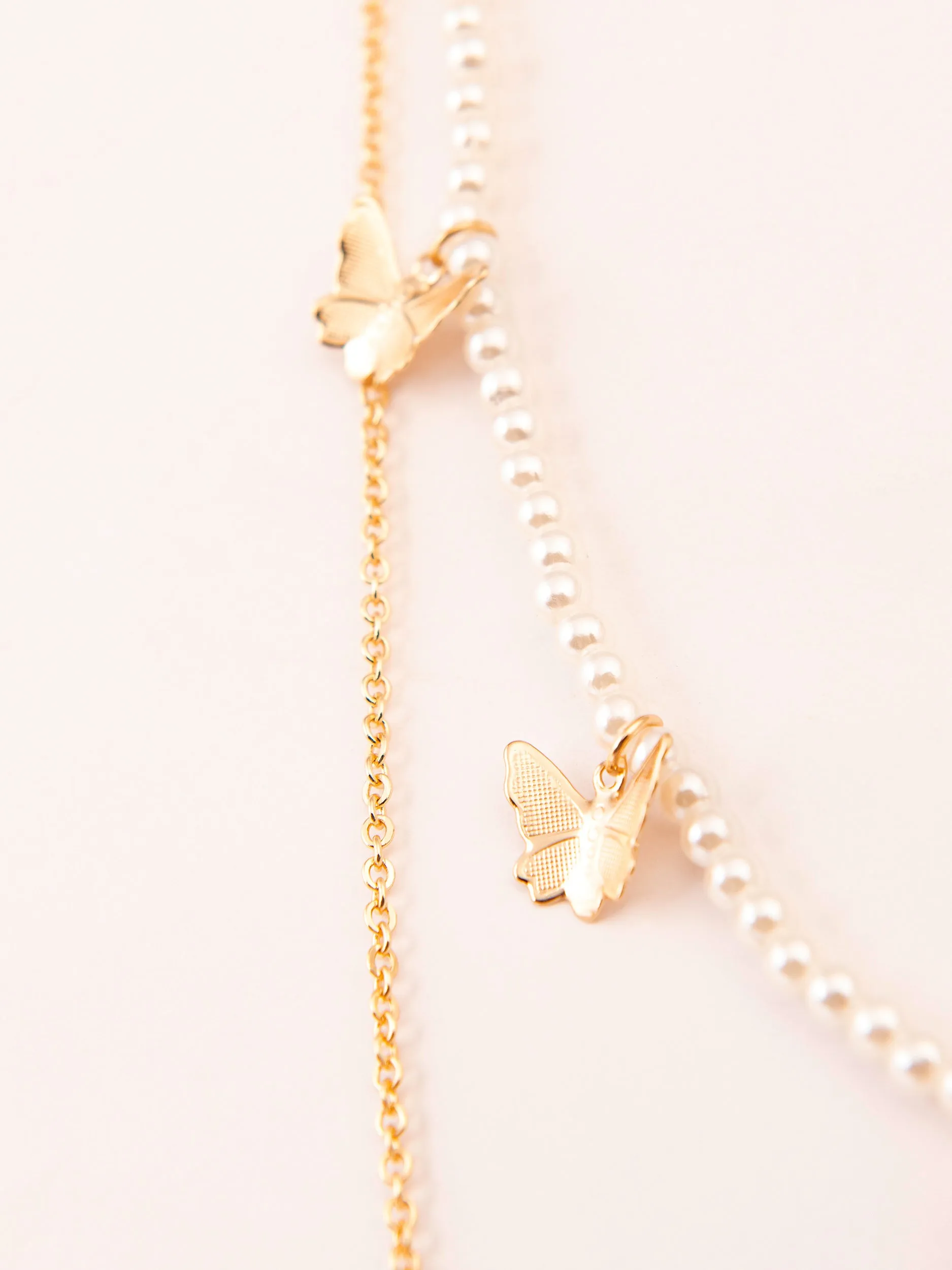 Embellished Butterfly Layered Necklace