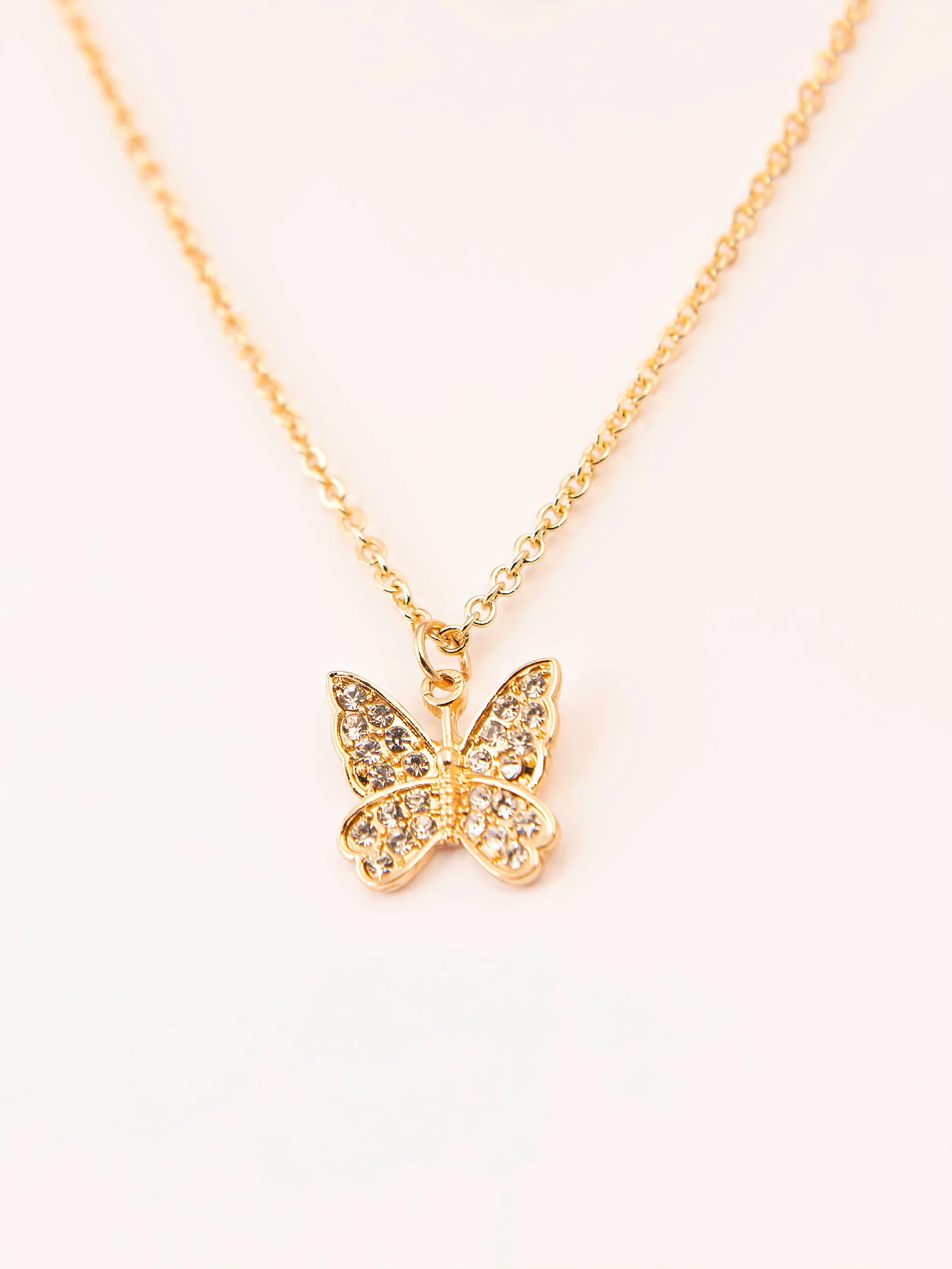 Embellished Butterfly Layered Necklace