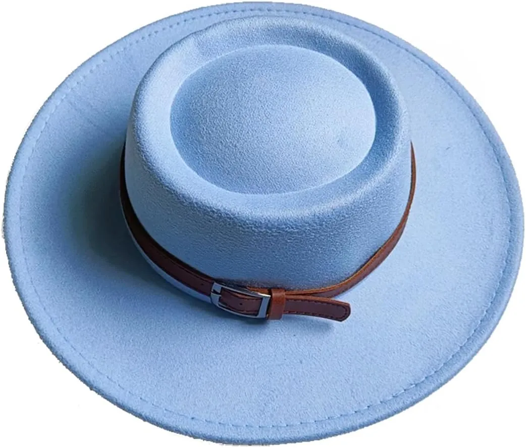 Fedora Bump Flat Top Fedora Men Women Panama Top Hat Fedora Belt Big Hat Church Hat Party Hat