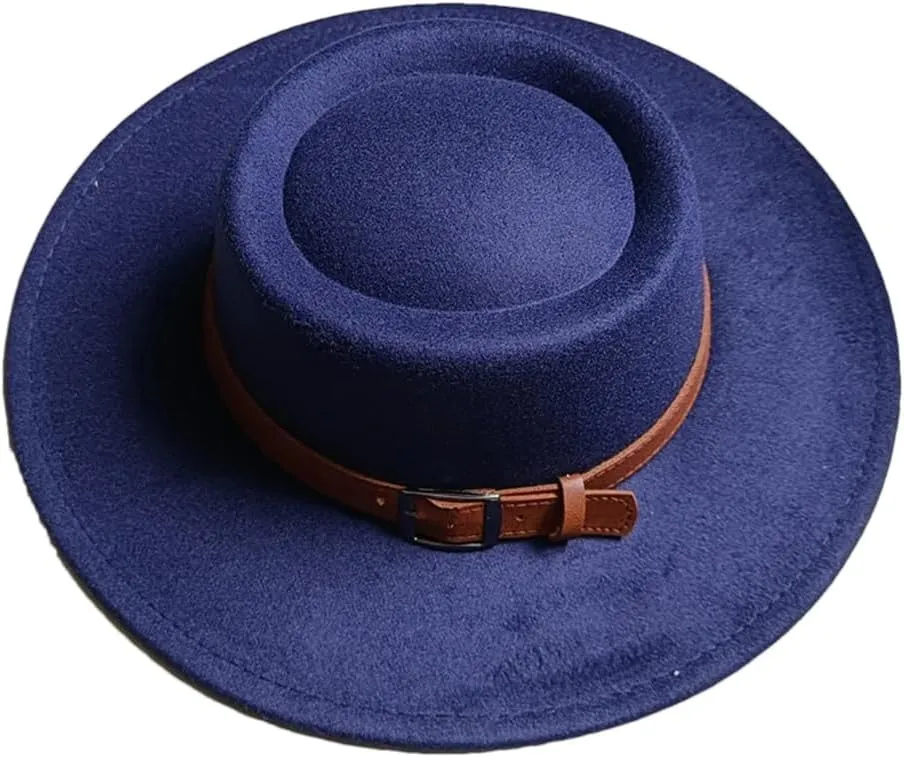 Fedora Bump Flat Top Fedora Men Women Panama Top Hat Fedora Belt Big Hat Church Hat Party Hat