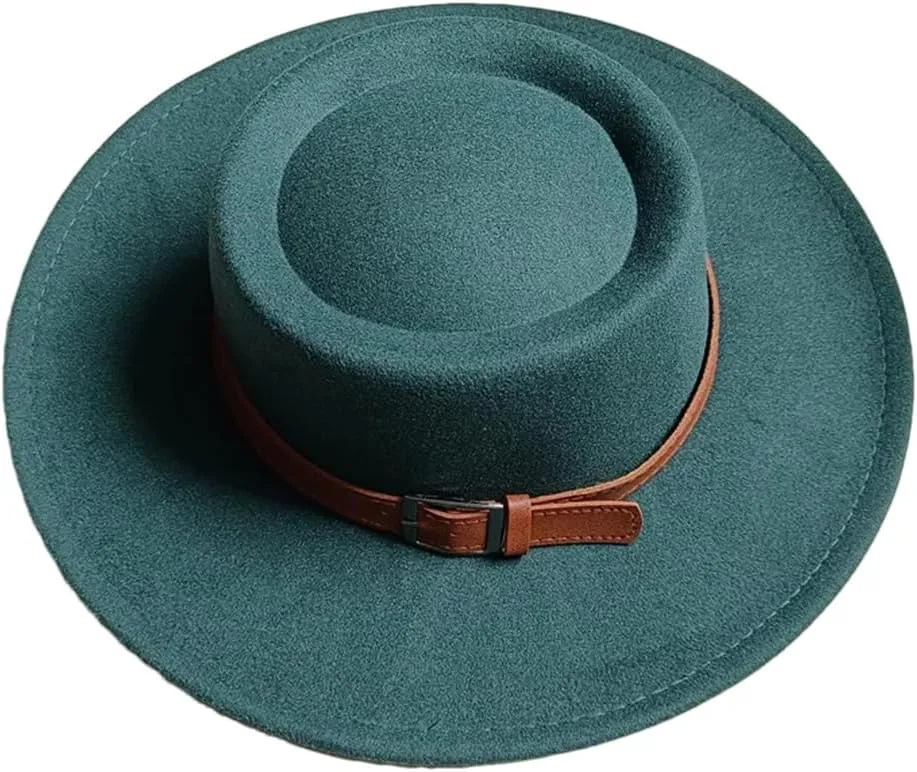 Fedora Bump Flat Top Fedora Men Women Panama Top Hat Fedora Belt Big Hat Church Hat Party Hat