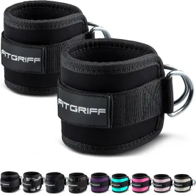 Fitgriff Ankle Straps V1 for Cable Machine (2 Pieces) - Gym Workout Equipment - Leg Pulley Attachment, Kickback Straps