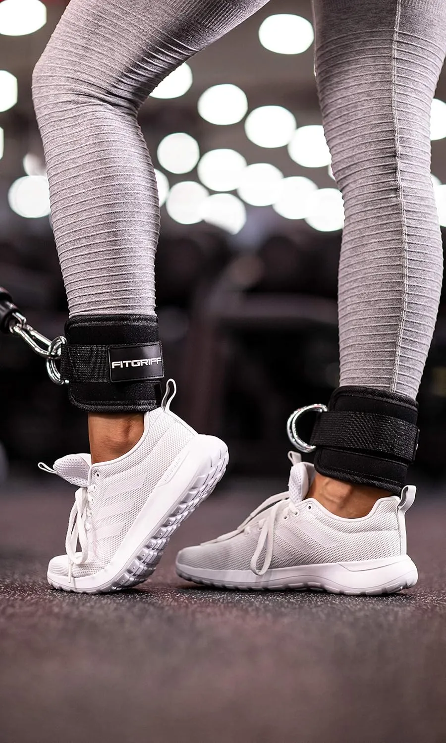 Fitgriff Ankle Straps V1 for Cable Machine (2 Pieces) - Gym Workout Equipment - Leg Pulley Attachment, Kickback Straps