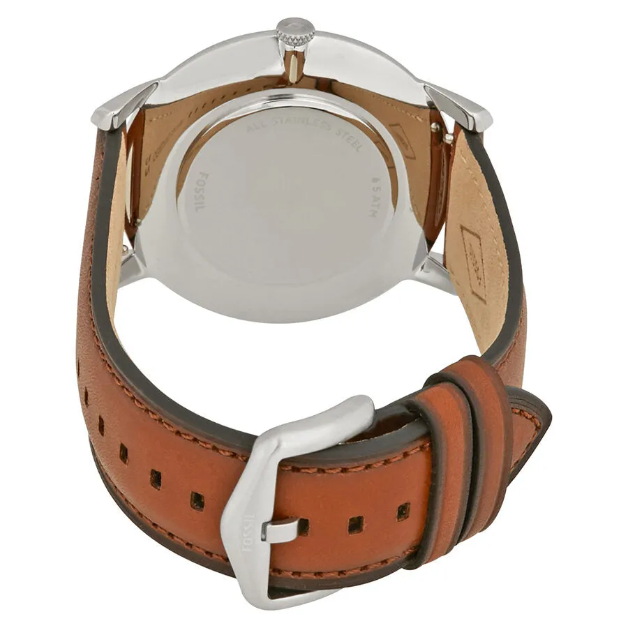 Fossil Minimalist Blue Dial Brown Leather Men's Watch FS5304