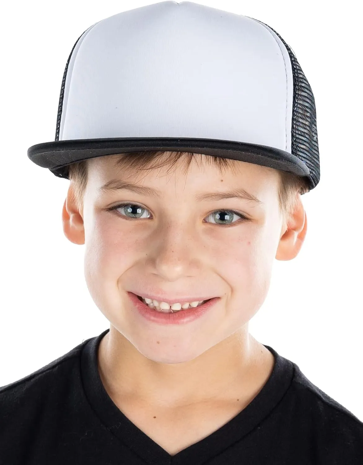 Funky Junque Kids Baseball Hat Girl Boy Toddler Infant Flat Brim Trucker Hat Youth Sun Beach Cap Summer Mesh