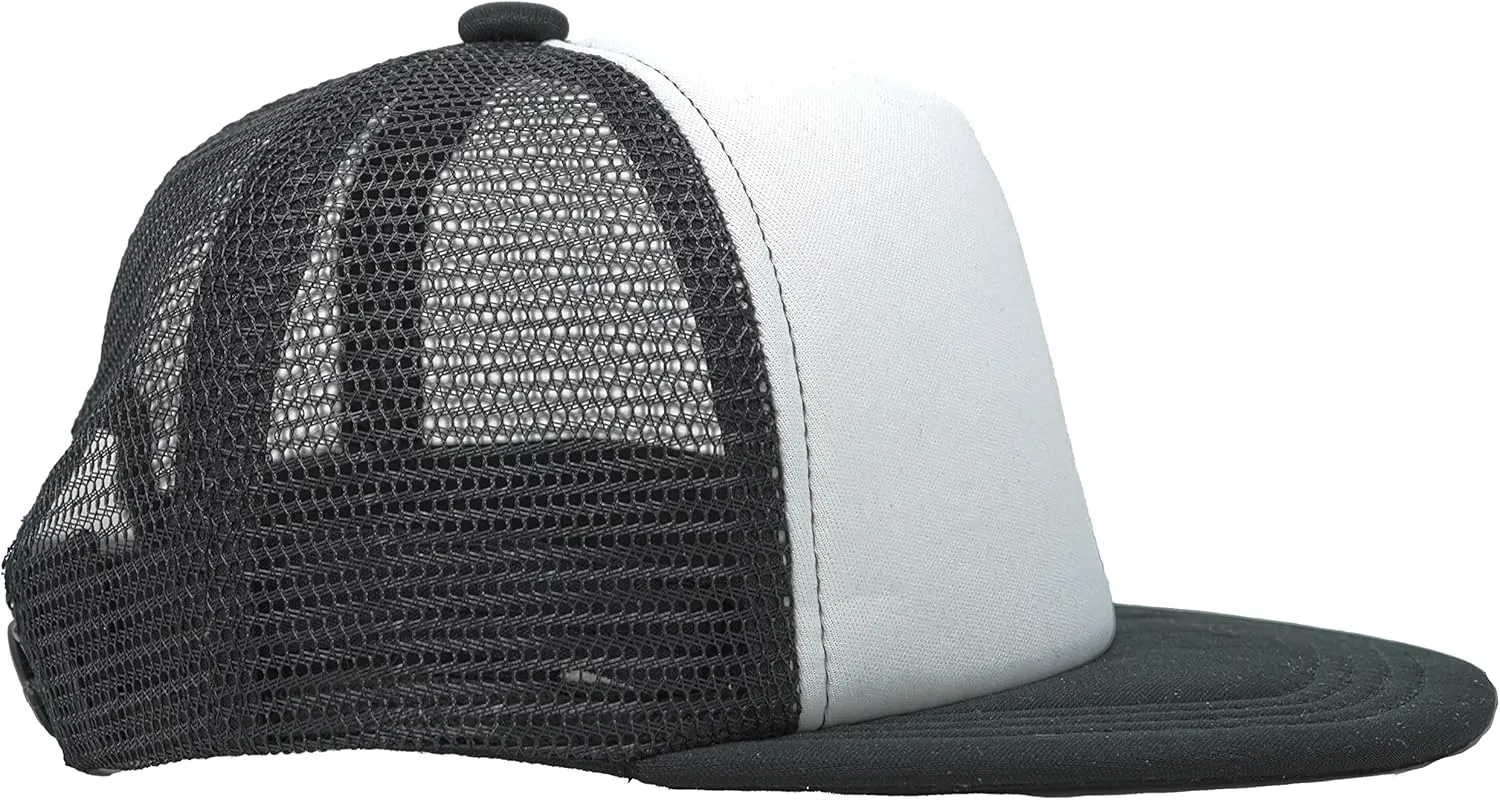 Funky Junque Kids Baseball Hat Girl Boy Toddler Infant Flat Brim Trucker Hat Youth Sun Beach Cap Summer Mesh