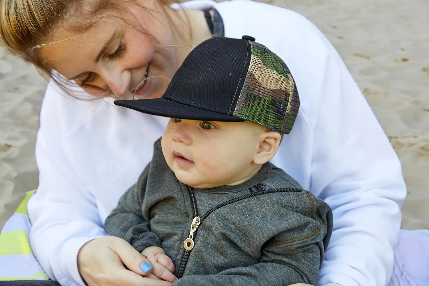 Funky Junque Kids Baseball Hat Girl Boy Toddler Infant Flat Brim Trucker Hat Youth Sun Beach Cap Summer Mesh