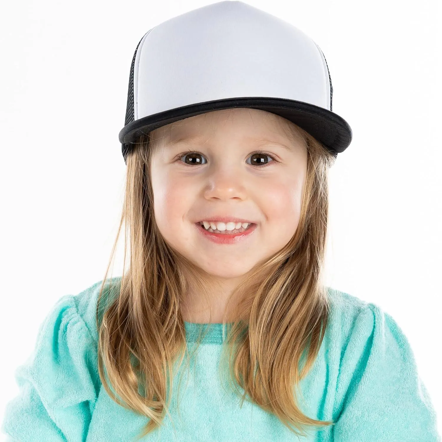 Funky Junque Kids Baseball Hat Girl Boy Toddler Infant Flat Brim Trucker Hat Youth Sun Beach Cap Summer Mesh
