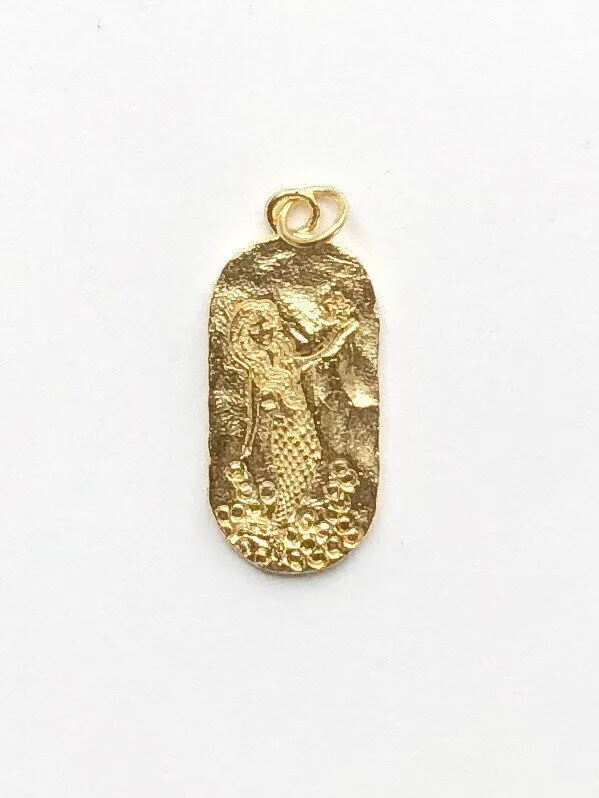 Gold Mermaid Pendant, Mermaid Charm, Ocean Charm, Mermaid Jewelry, Little Mermaid Charm, Charm Bracelet, Nautical Jewelry, Mermaid Jewelry