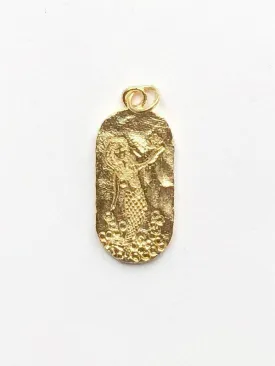 Gold Mermaid Pendant, Mermaid Charm, Ocean Charm, Mermaid Jewelry, Little Mermaid Charm, Charm Bracelet, Nautical Jewelry, Mermaid Jewelry