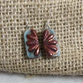 Handmade Artisan Raku Drop Earrings