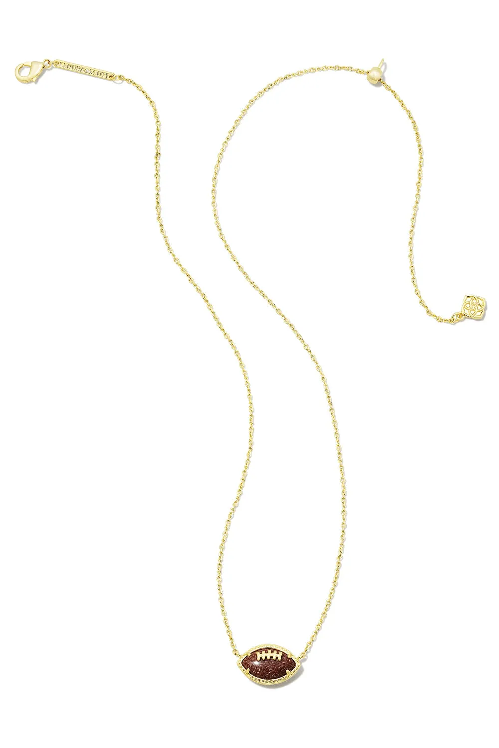 Kendra Scott: Football Short Pendant Necklace - Orange Goldstone