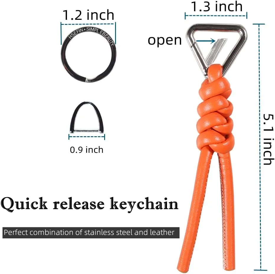 Leather Key Chain Car Universal Unisex Key Chain with Removable Triangle Open Key Ring